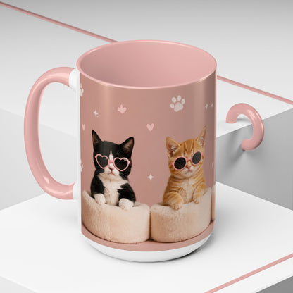 Cute Cat Lovers Coffee Mug - 11 & 15oz - Perfect Gift for Pet Owners