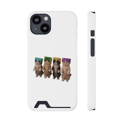 Minecraft Kittens Cat Phone Case with Card Holder