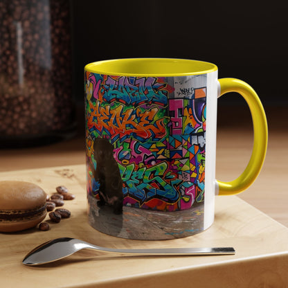 Graffiti Pug Coffee Mug — Colorful Street Art Accent Mug (11/15oz)