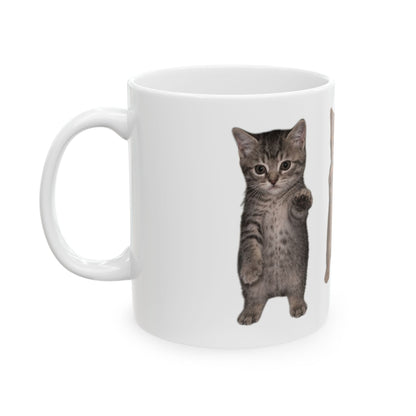 Cute Standing Trio Kittens Dancing Ceramic Mug  (11oz, 15oz)