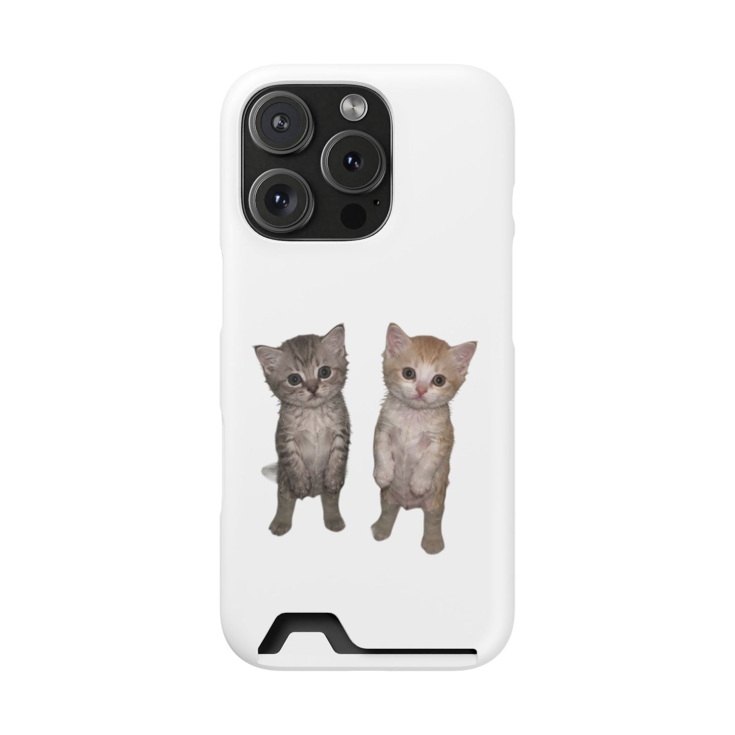 Duo Cute Kitten Phone Case with Card Holder