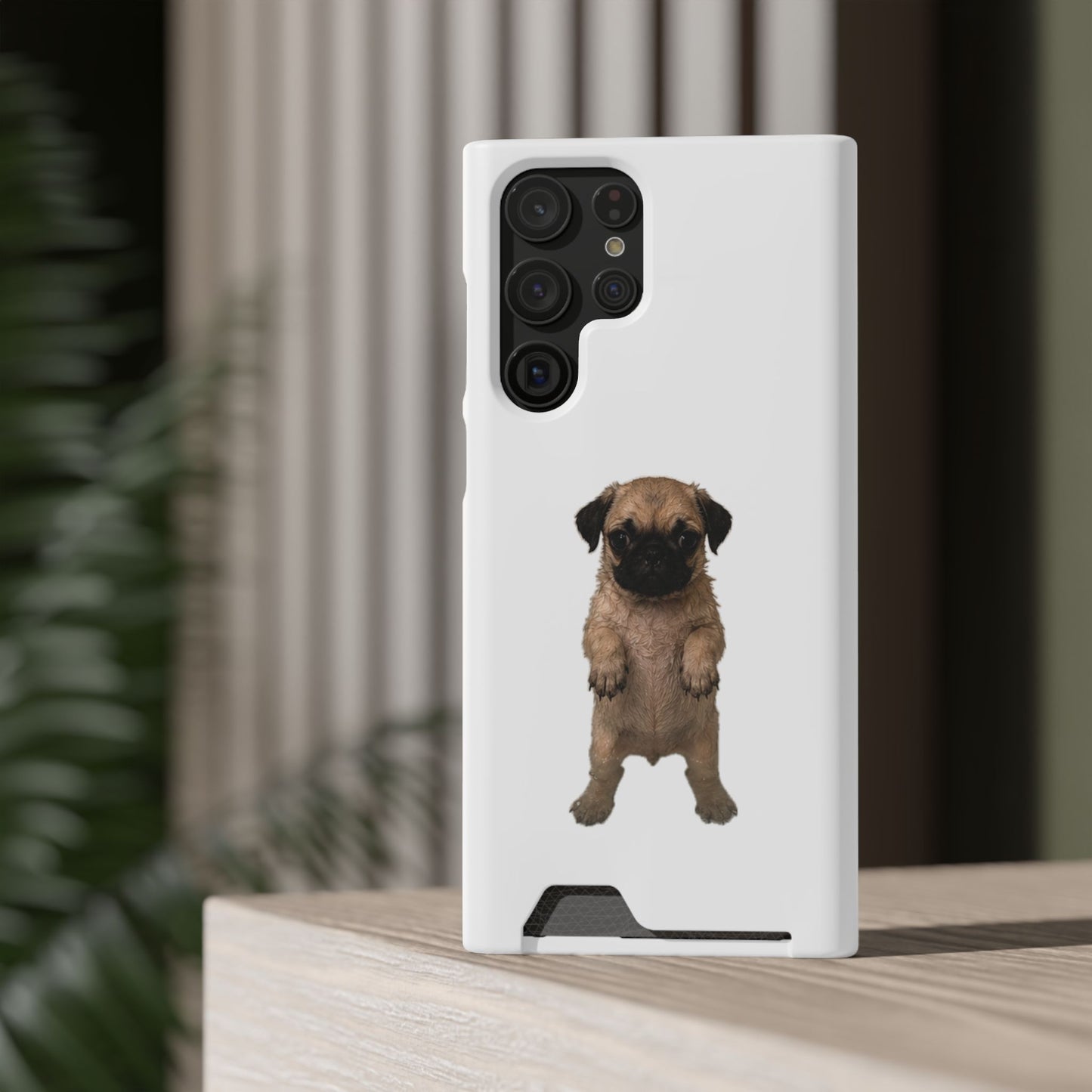 Cute Standing  Pug Card Holder Phone Case
