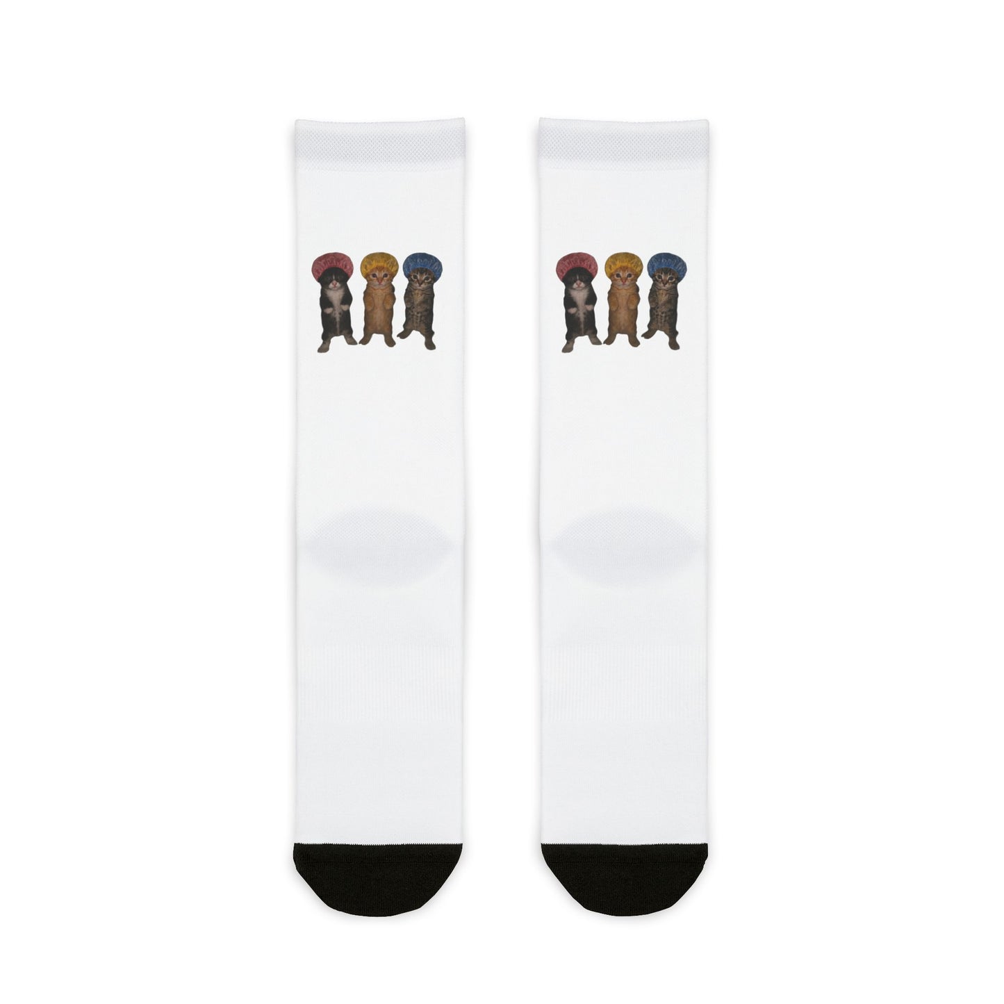 Cute Kittens in Bonnets Crew Socks