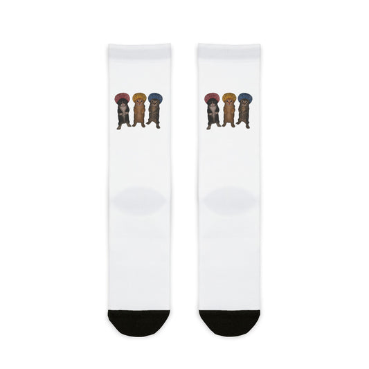 Cute Kittens in Bonnets Crew Socks