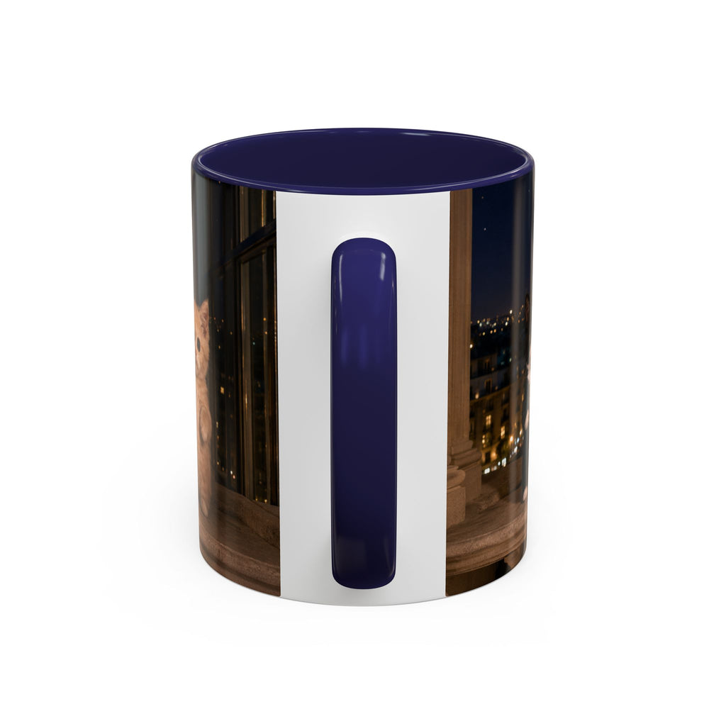 Paris Kittens Coffee Mug — Cute Cat Nightscape Accent Mug (11/15 oz)