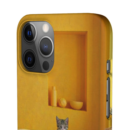 Cat Cozy Phone Case – Cute Kittens in Yellow Living Room Snap Case