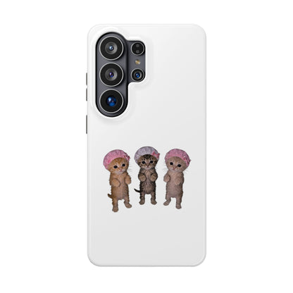 Cute Standing Kittens with Shower Caps  Phone Case