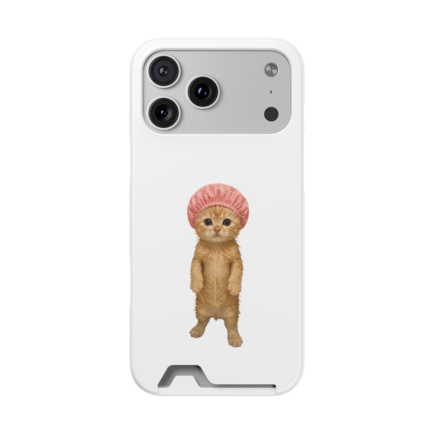Cute Cat Shower Cap Phone Card Case
