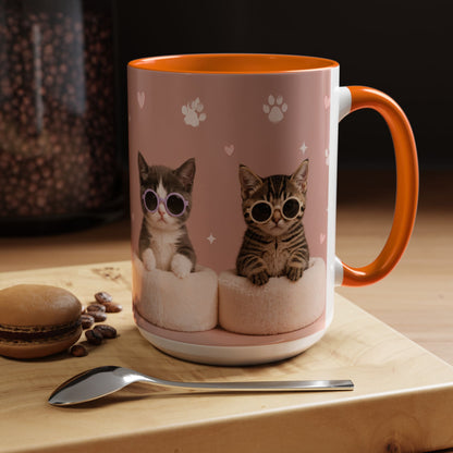 Cute Cat Lovers Coffee Mug - 11 & 15oz - Perfect Gift for Pet Owners