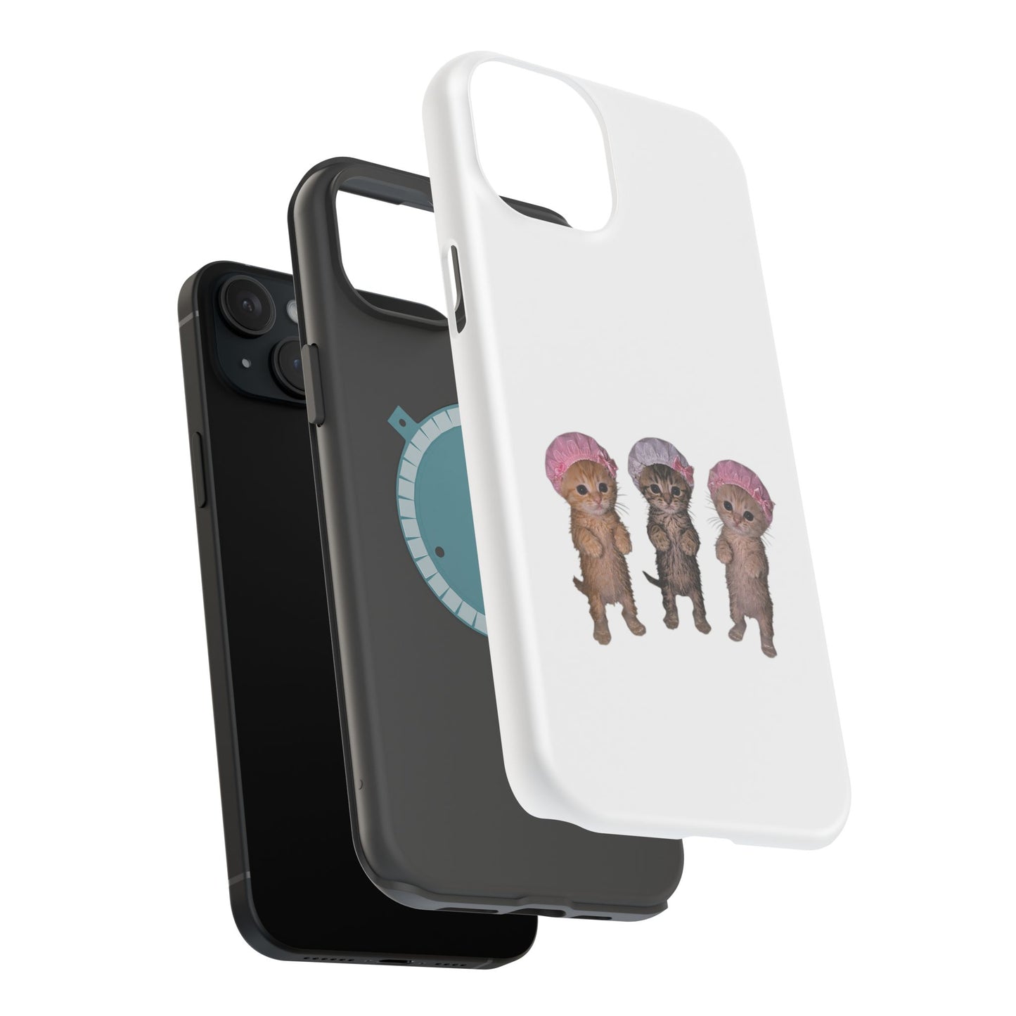 Cute Standing Kittens with Shower Caps  Phone Case