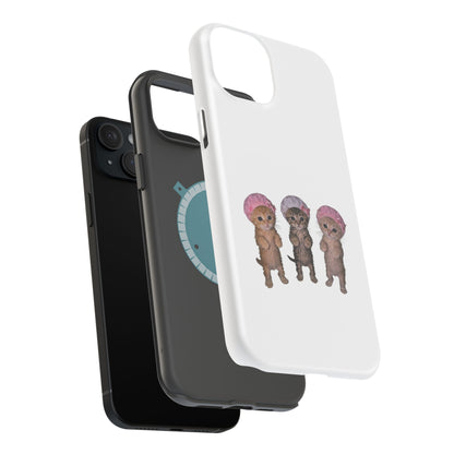 Cute Standing Kittens with Shower Caps  Phone Case