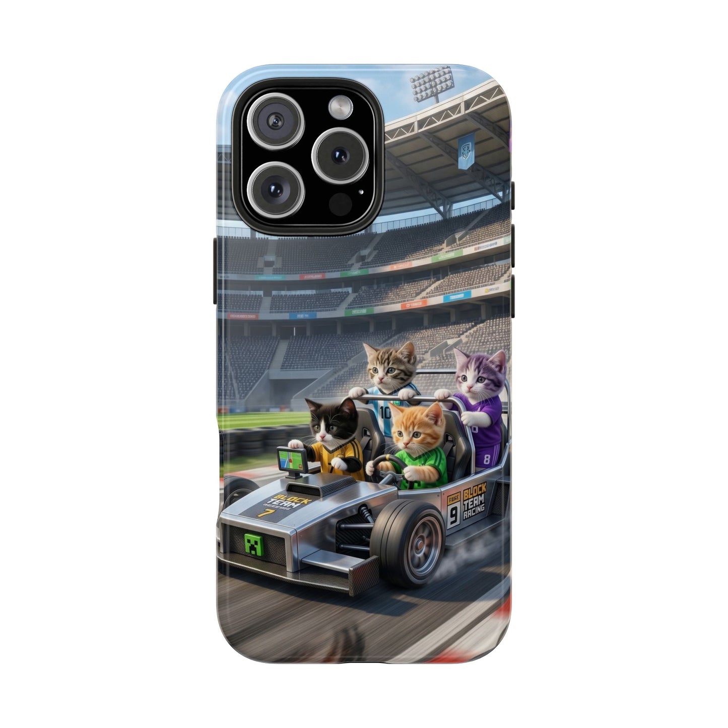 Racing Cats Tough Phone Case — Cute Kittens Driving Racecar Phone Cover