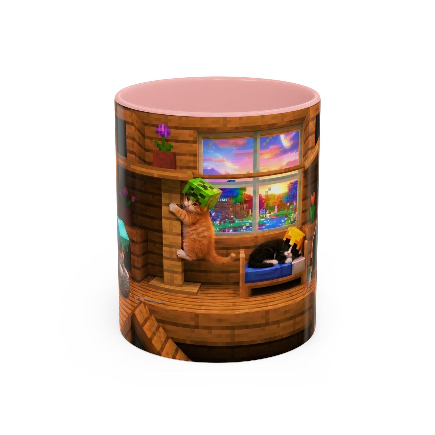 Cozy Cat Tree Accent Coffee Mug — Cute Kitten Window Scene (11/15 oz)