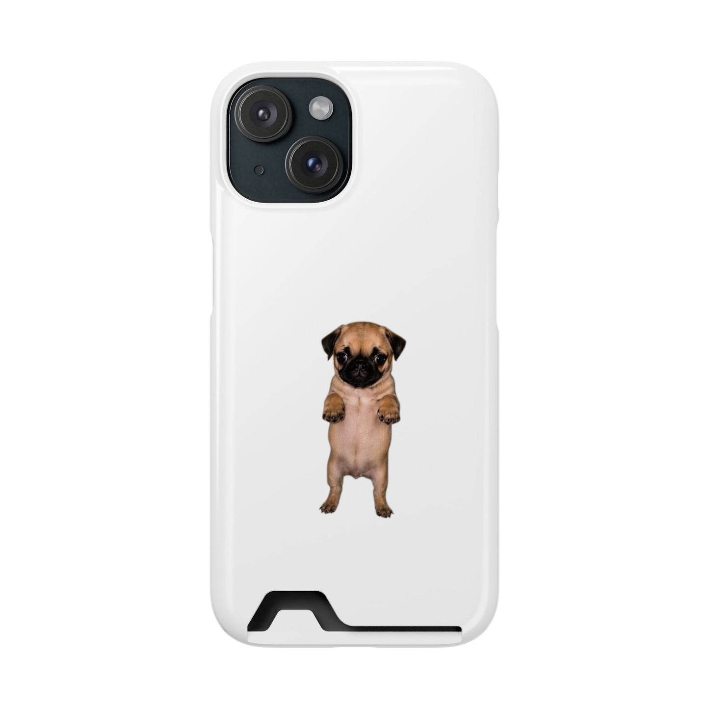 Cute Standing Pug Phone Card Case