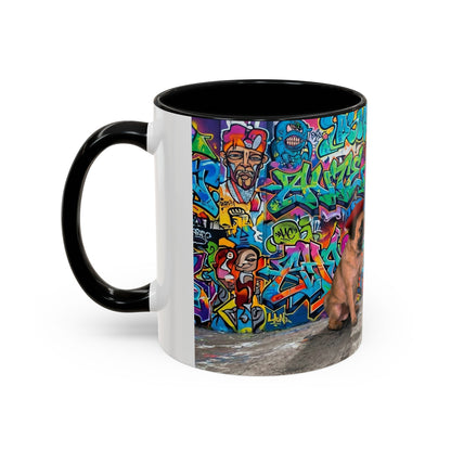 Graffiti Pug Coffee Mug — Colorful Street Art Accent Mug (11/15oz)