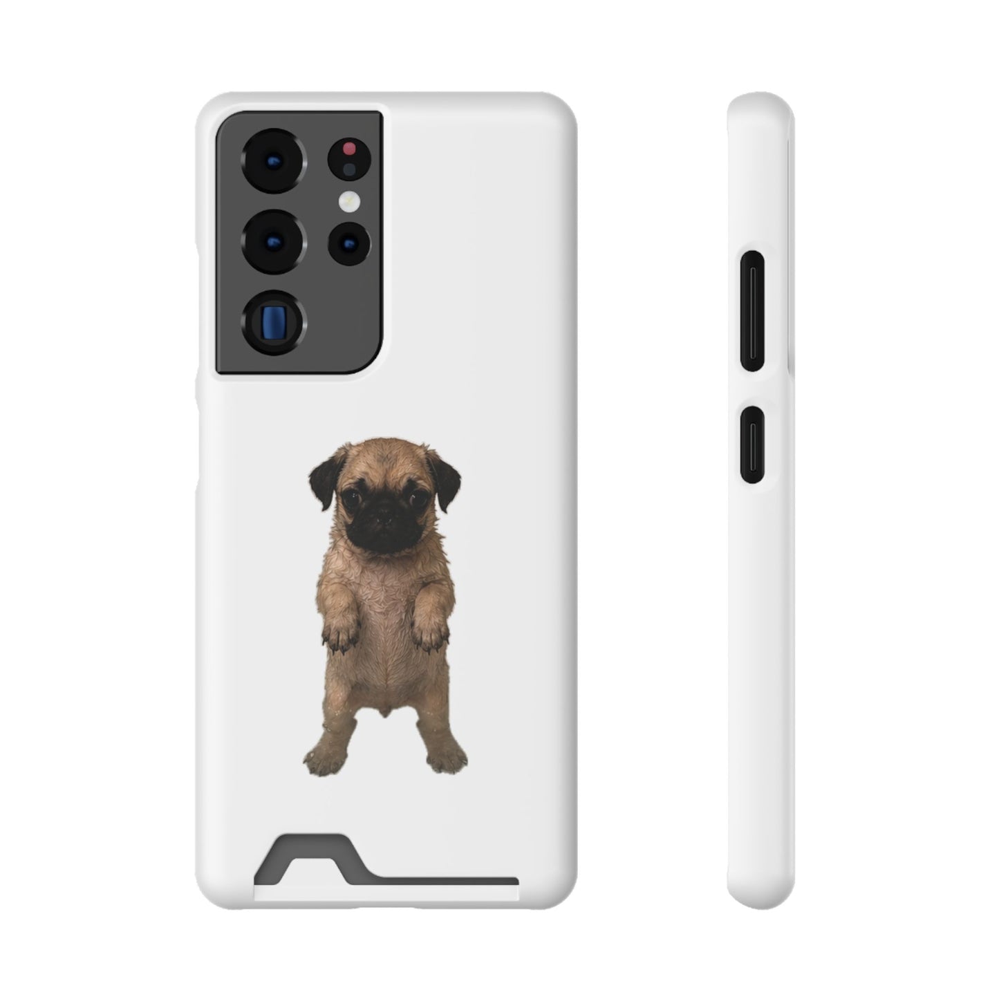 Cute Standing  Pug Card Holder Phone Case