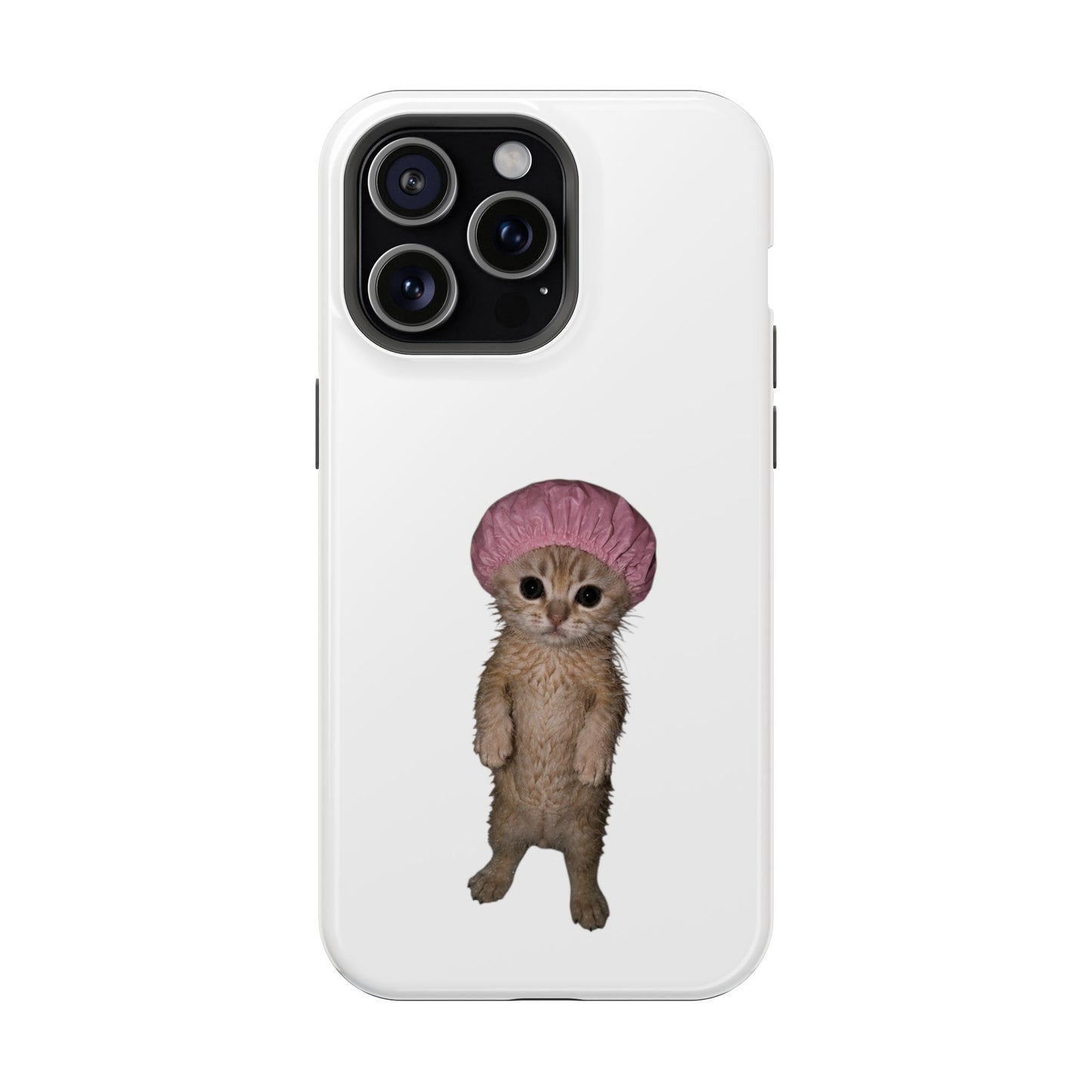 Cute Kitten in Shower Cap  Magnetic Impact-Resistant