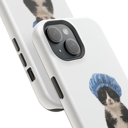 Cute Cat in Shower Cap Magnetic Impact-Resistant Phone Case