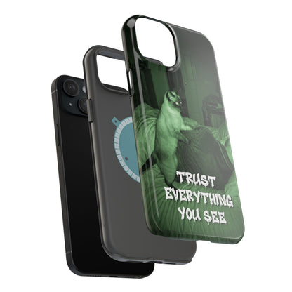 Phone Case 'Trust Everything You See' Green Dog Photo Magnetic Impact-Resistant Case