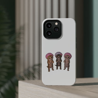 Cute Standing Kittens with Shower Caps  Phone Case