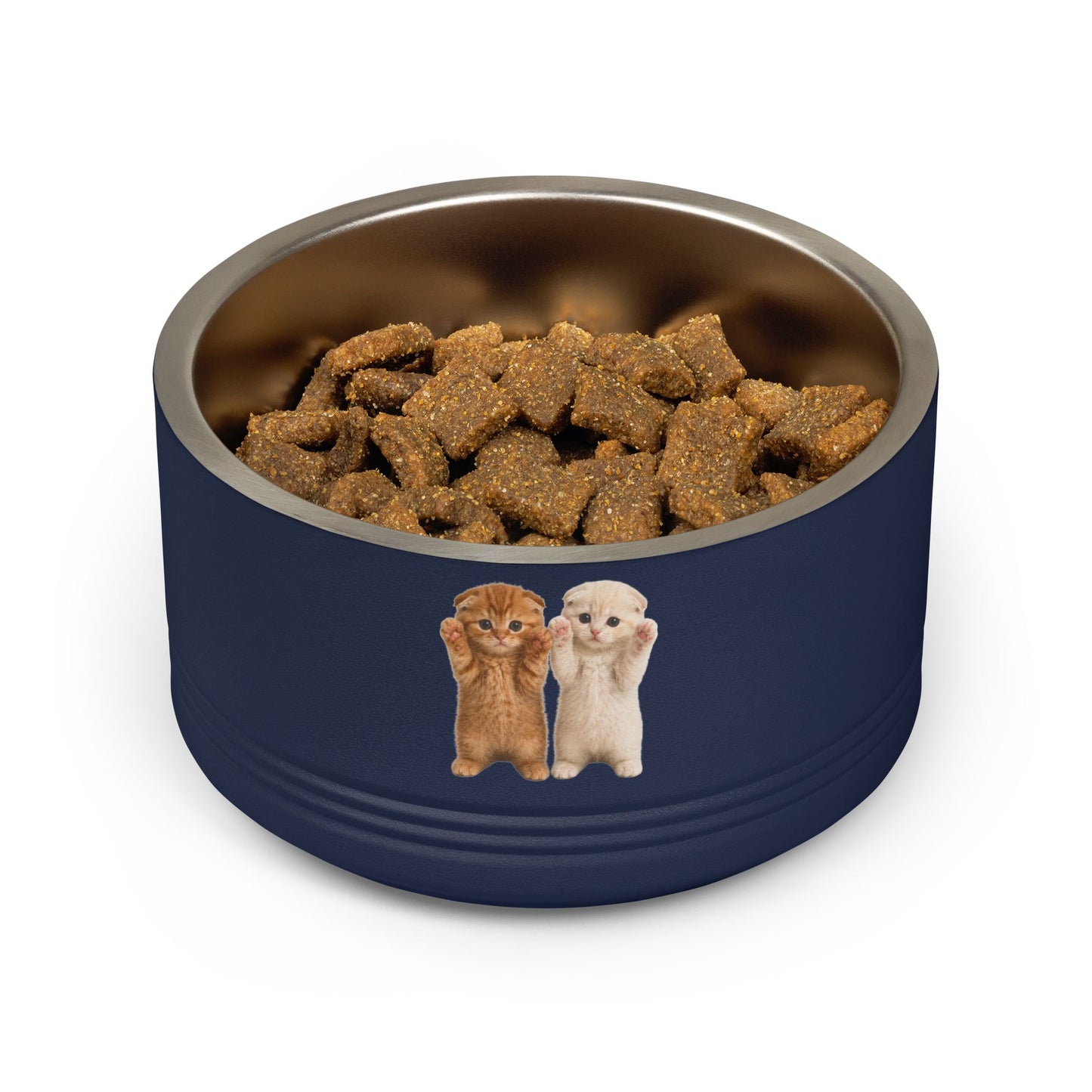Cute Cat Kitten Pair 18oz Stainless Pet Bowl