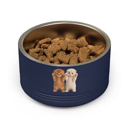 Cute Cat Kitten Pair 18oz Stainless Pet Bowl