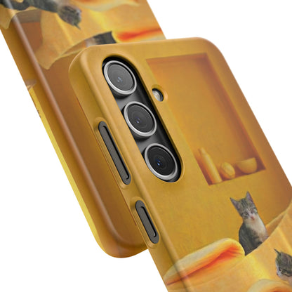 Cat Cozy Phone Case – Cute Kittens in Yellow Living Room Snap Case
