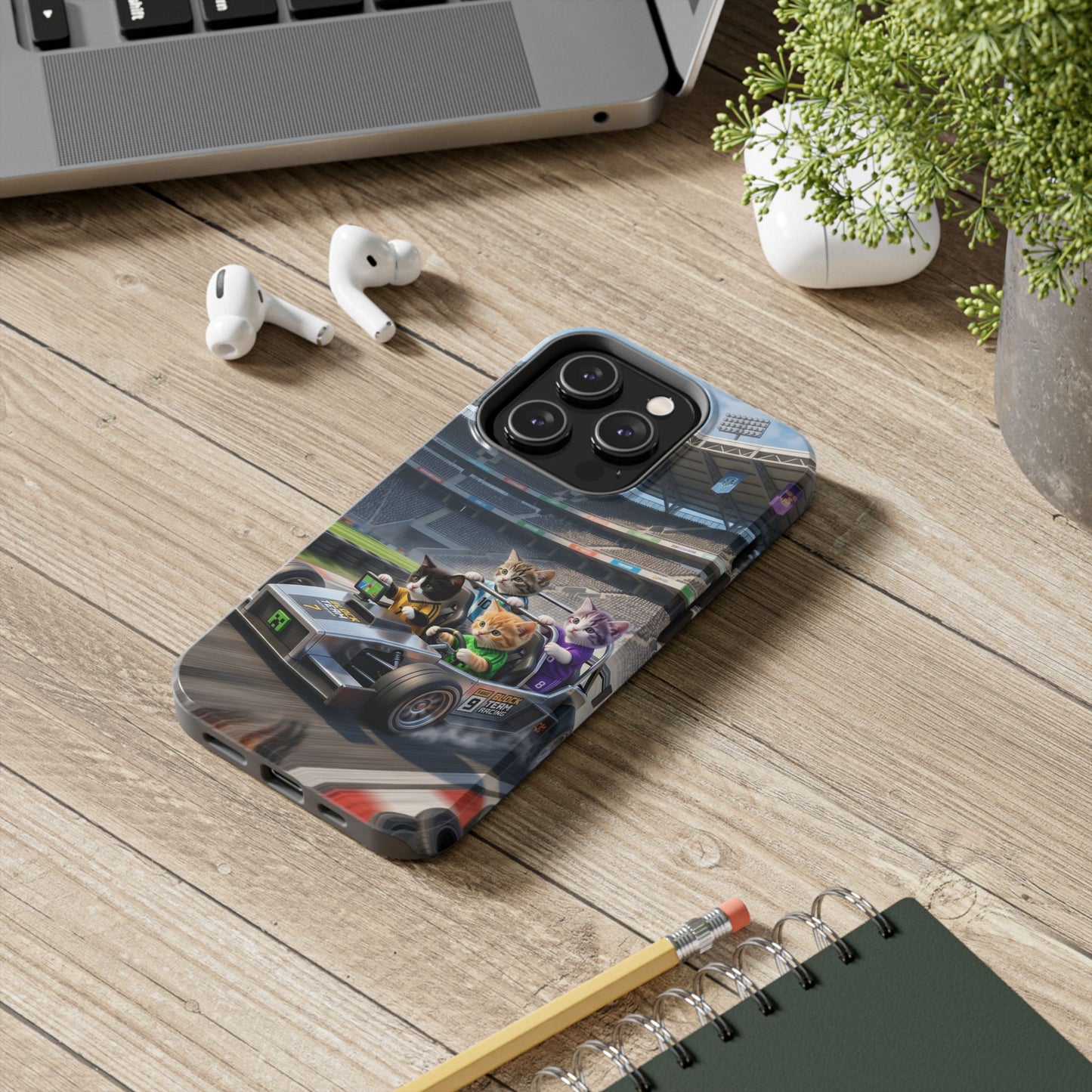 Racing Cats Tough Phone Case — Cute Kittens Driving Racecar Phone Cover