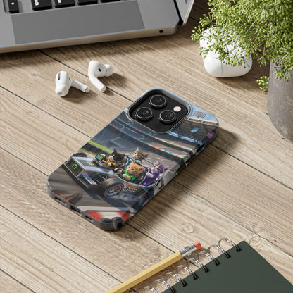 Racing Cats Tough Phone Case — Cute Kittens Driving Racecar Phone Cover