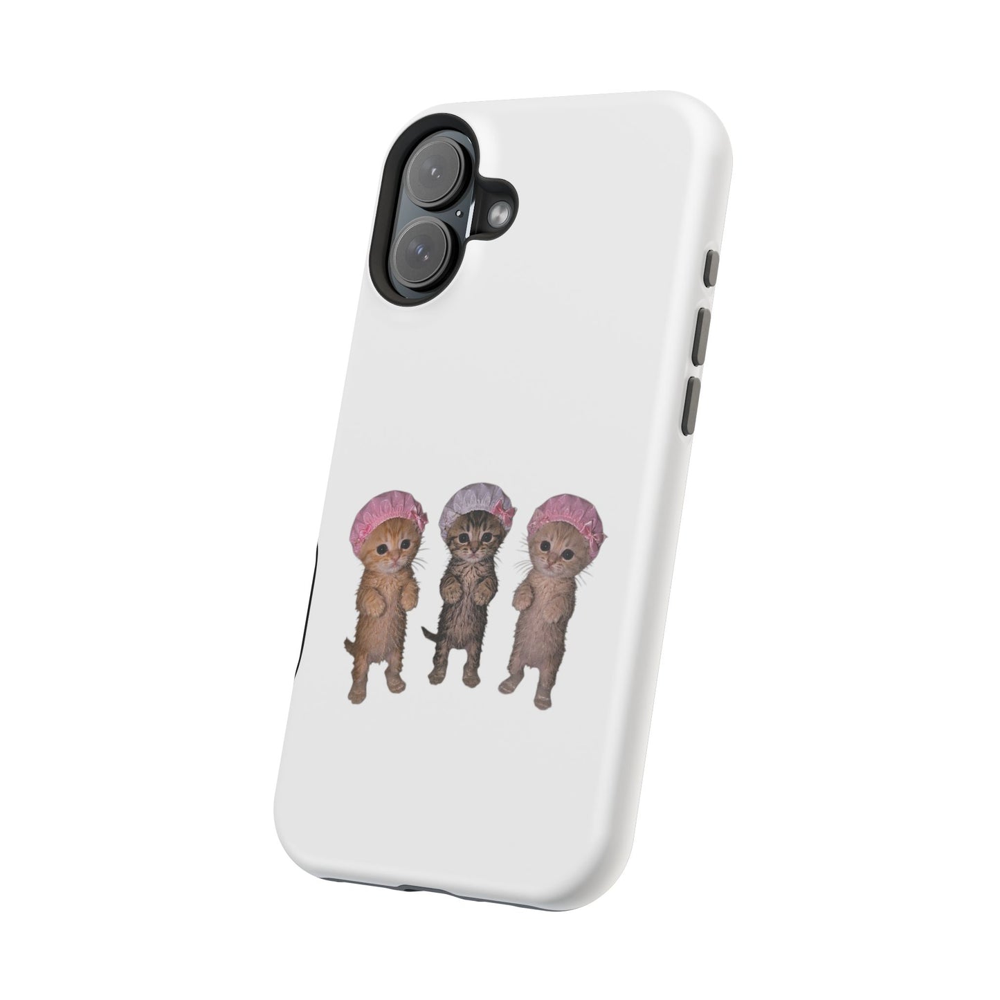 Cute Standing Kittens with Shower Caps  Phone Case