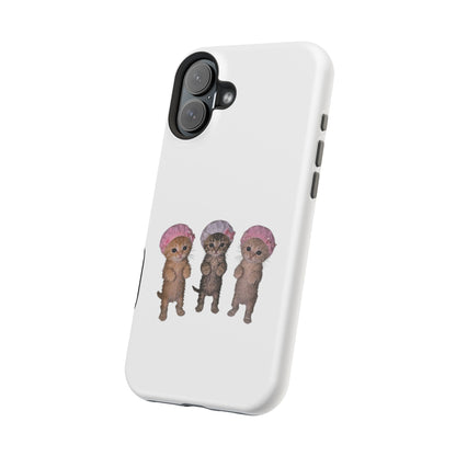 Cute Standing Kittens with Shower Caps  Phone Case