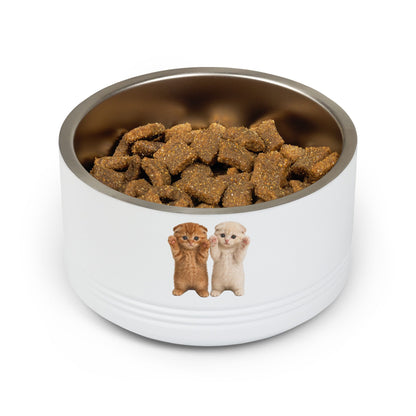 Cute Cat Kitten Pair 18oz Stainless Pet Bowl