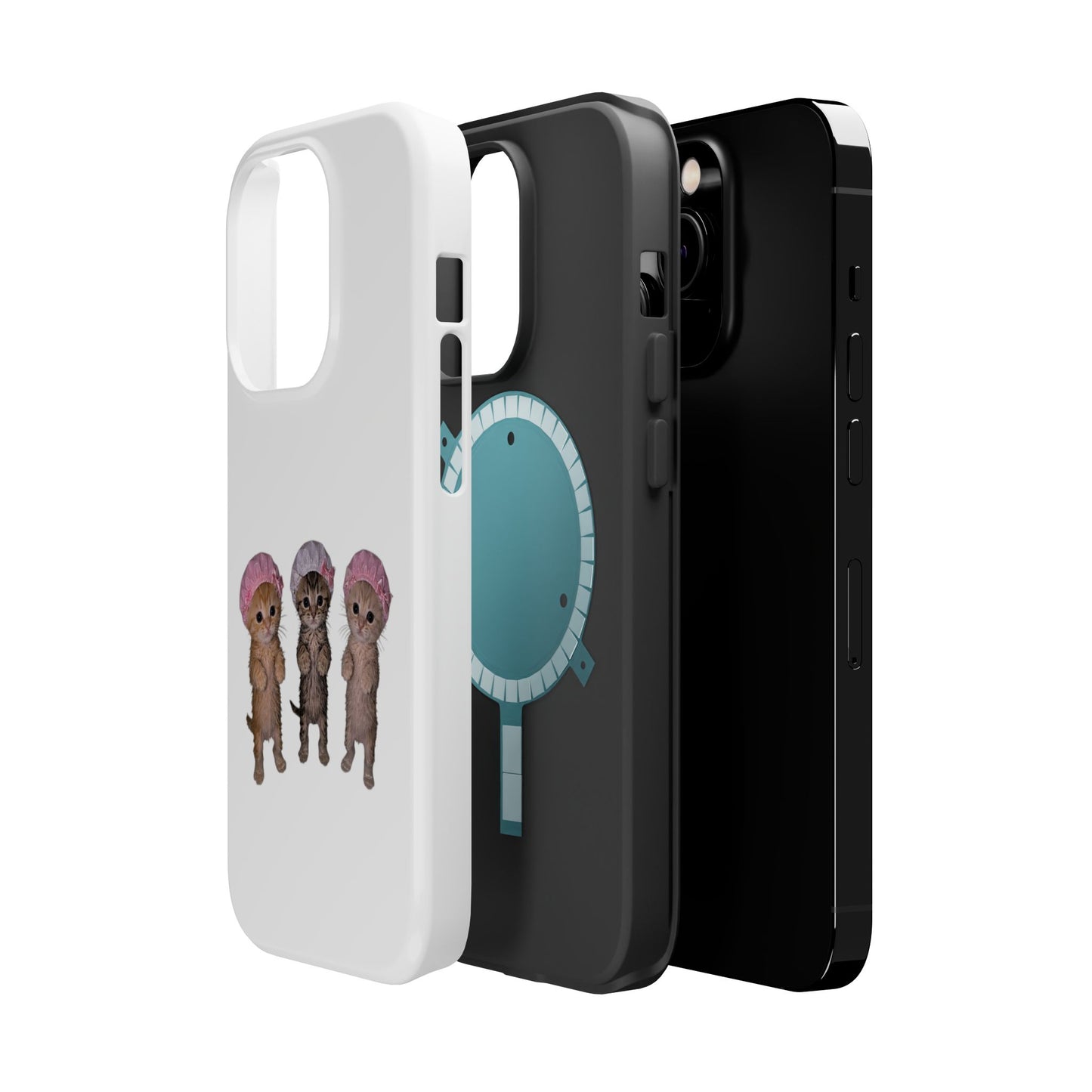 Cute Standing Kittens with Shower Caps  Phone Case