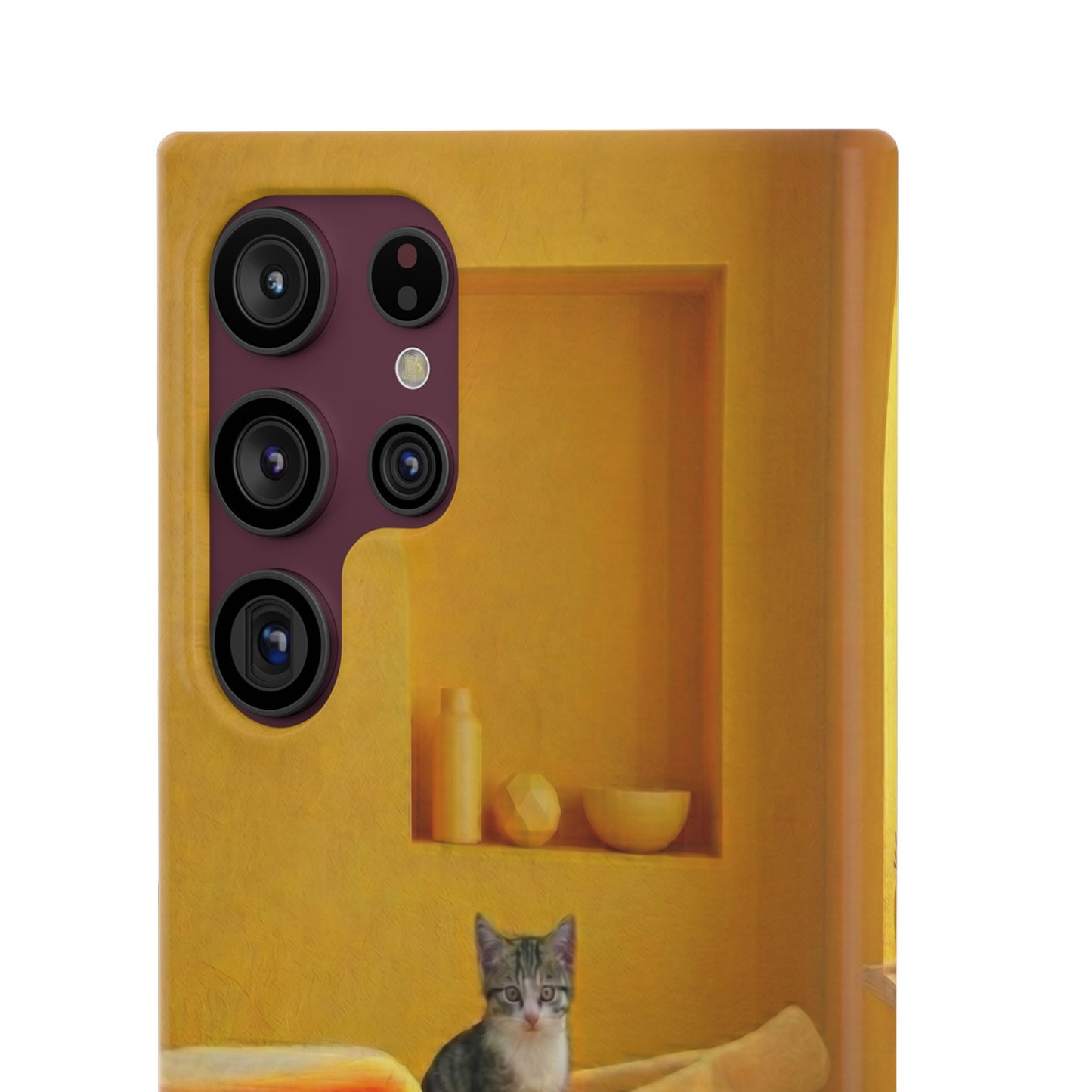 Cat Cozy Phone Case – Cute Kittens in Yellow Living Room Snap Case