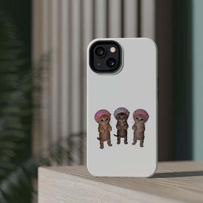 Cute Standing Kittens with Shower Caps  Phone Case