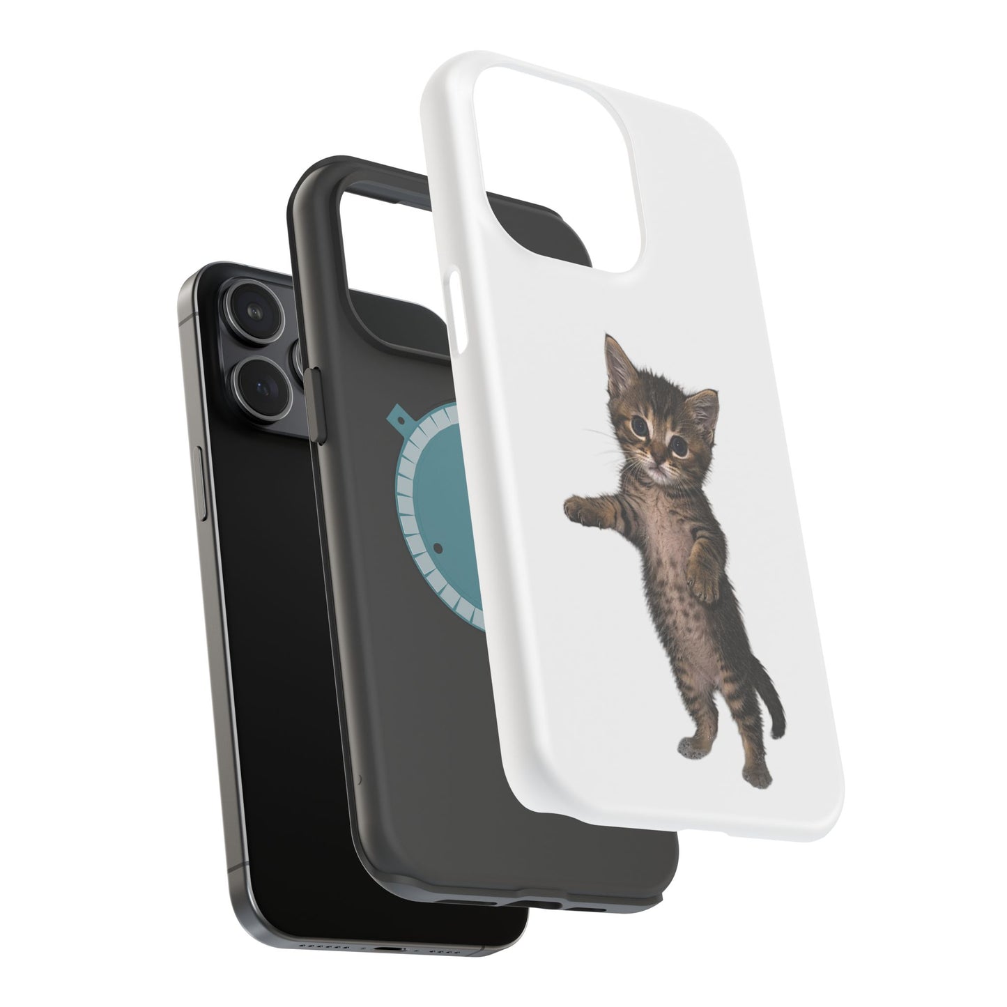 Cute Standing Kitten Magnetic Phone Case