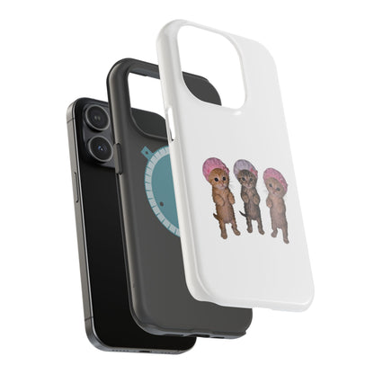 Cute Standing Kittens with Shower Caps  Phone Case