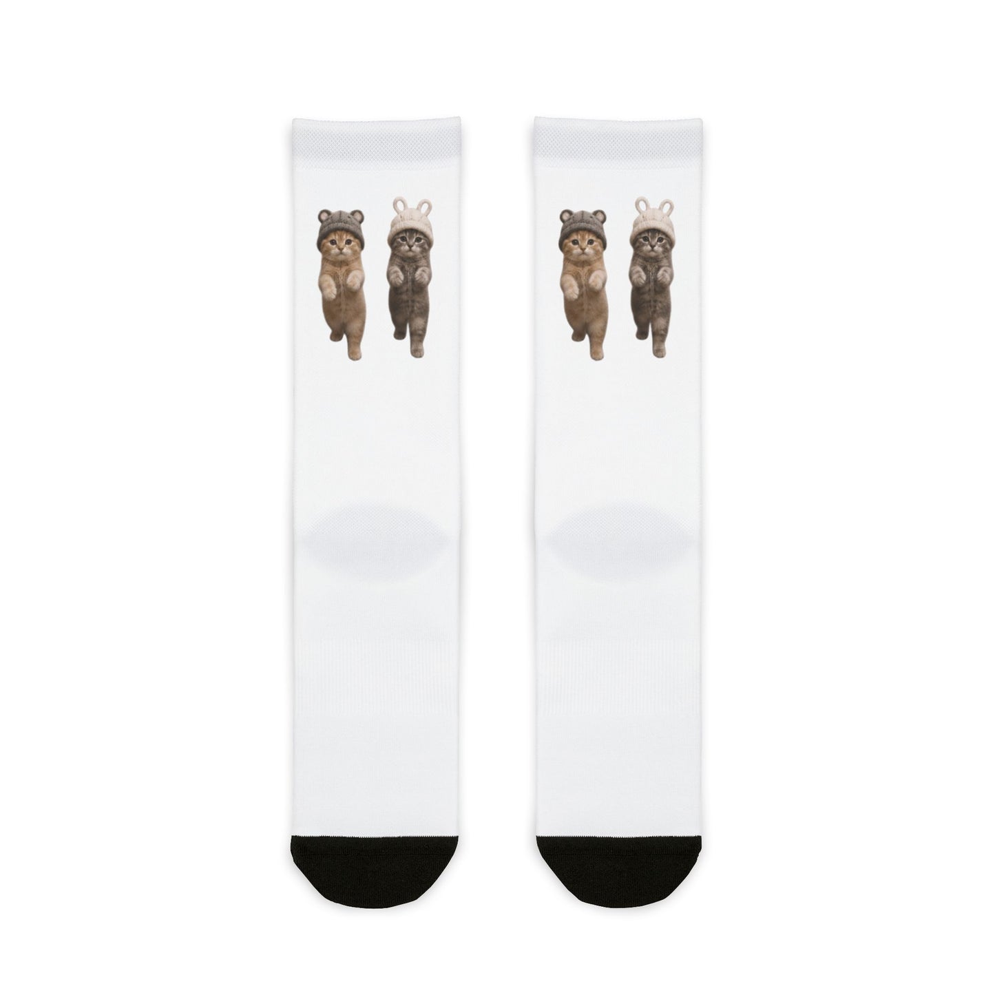 Cute Kittens in Hats Sublimation Crew Socks