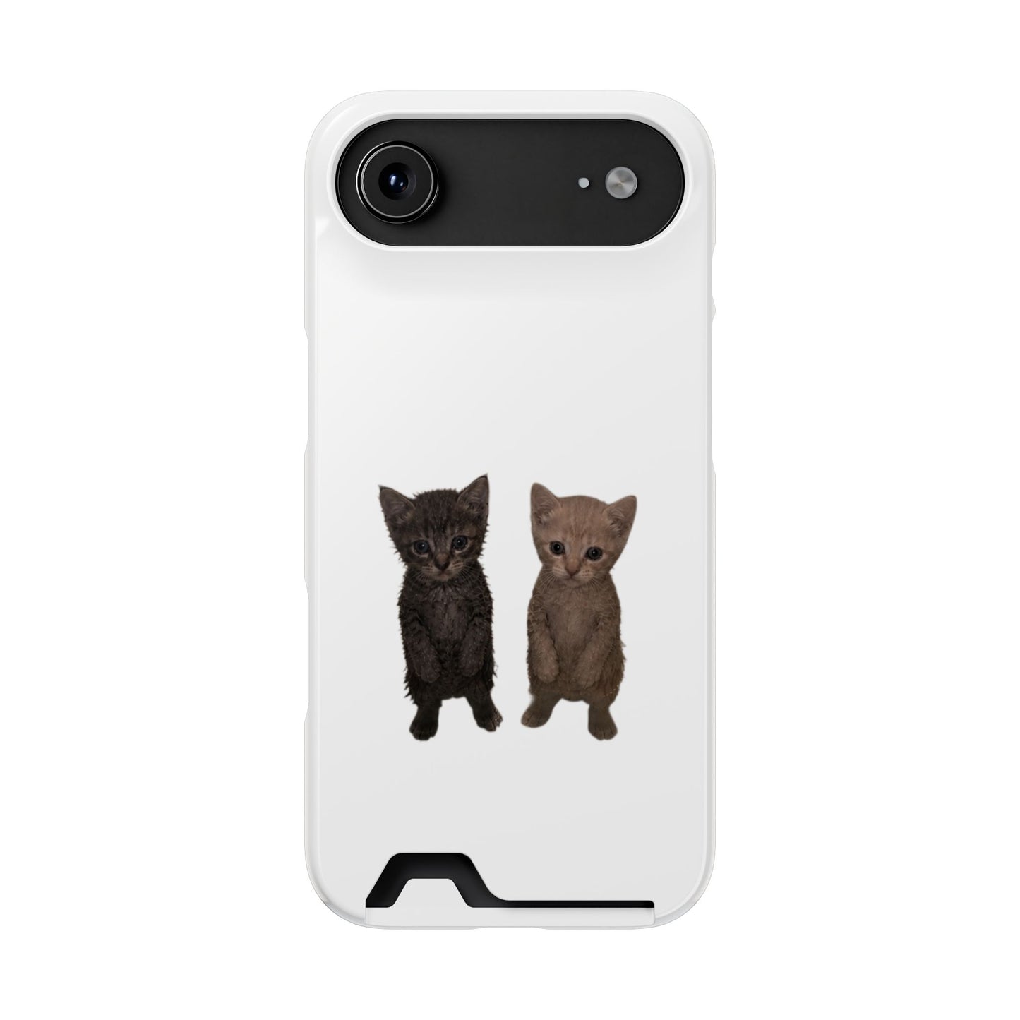 Cute Kitten Duo Phone Case with Card Holder