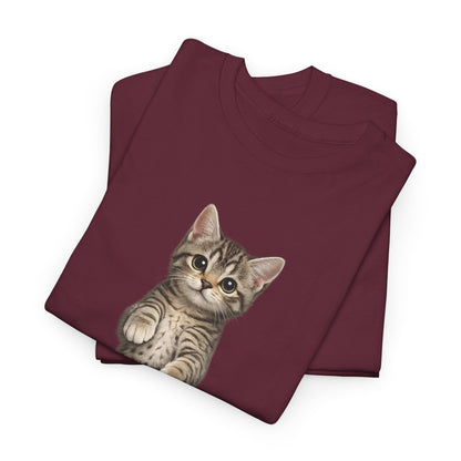 Standing Tabby Kitten T-Shirt — Cute Cat Graphic Tee for Cat Lovers