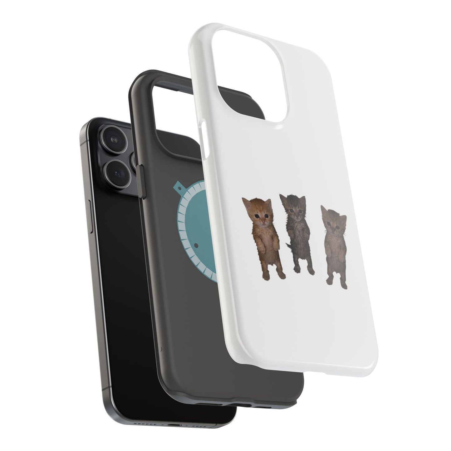 Cute Standing Kittens Magnetic Impact-Resistant Phone Case
