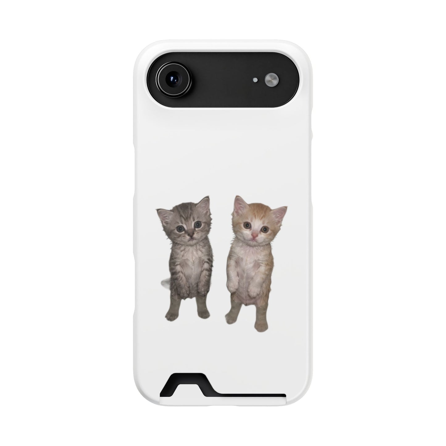 Duo Cute Kitten Phone Case with Card Holder