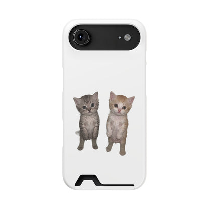 Duo Cute Kitten Phone Case with Card Holder