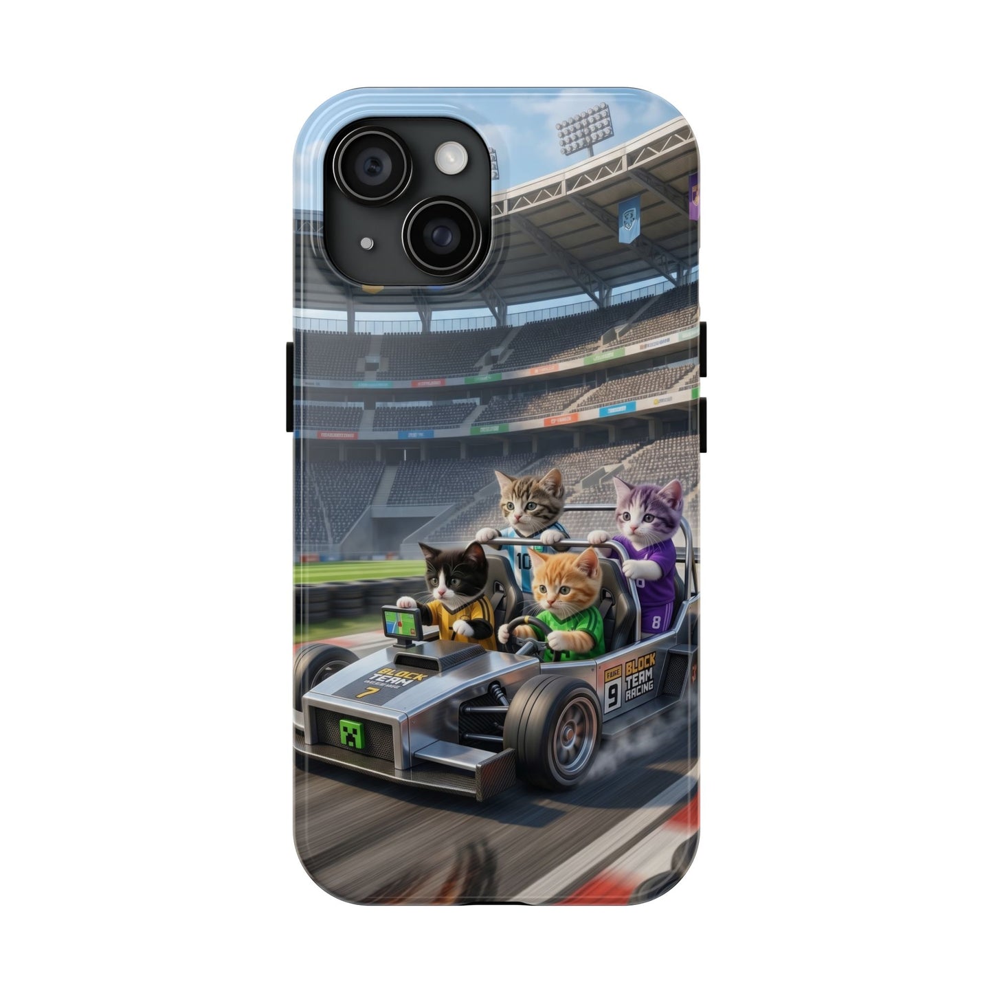 Racing Cats Tough Phone Case — Cute Kittens Driving Racecar Phone Cover