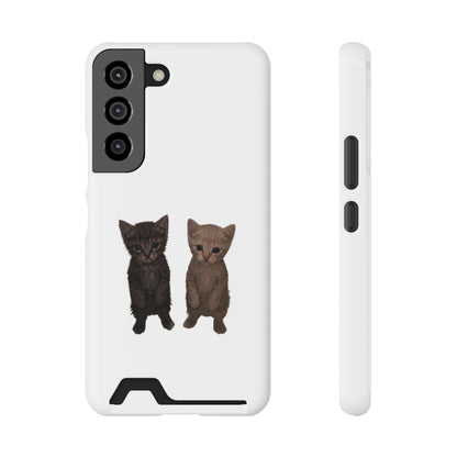 Cute Kitten Duo Phone Case with Card Holder