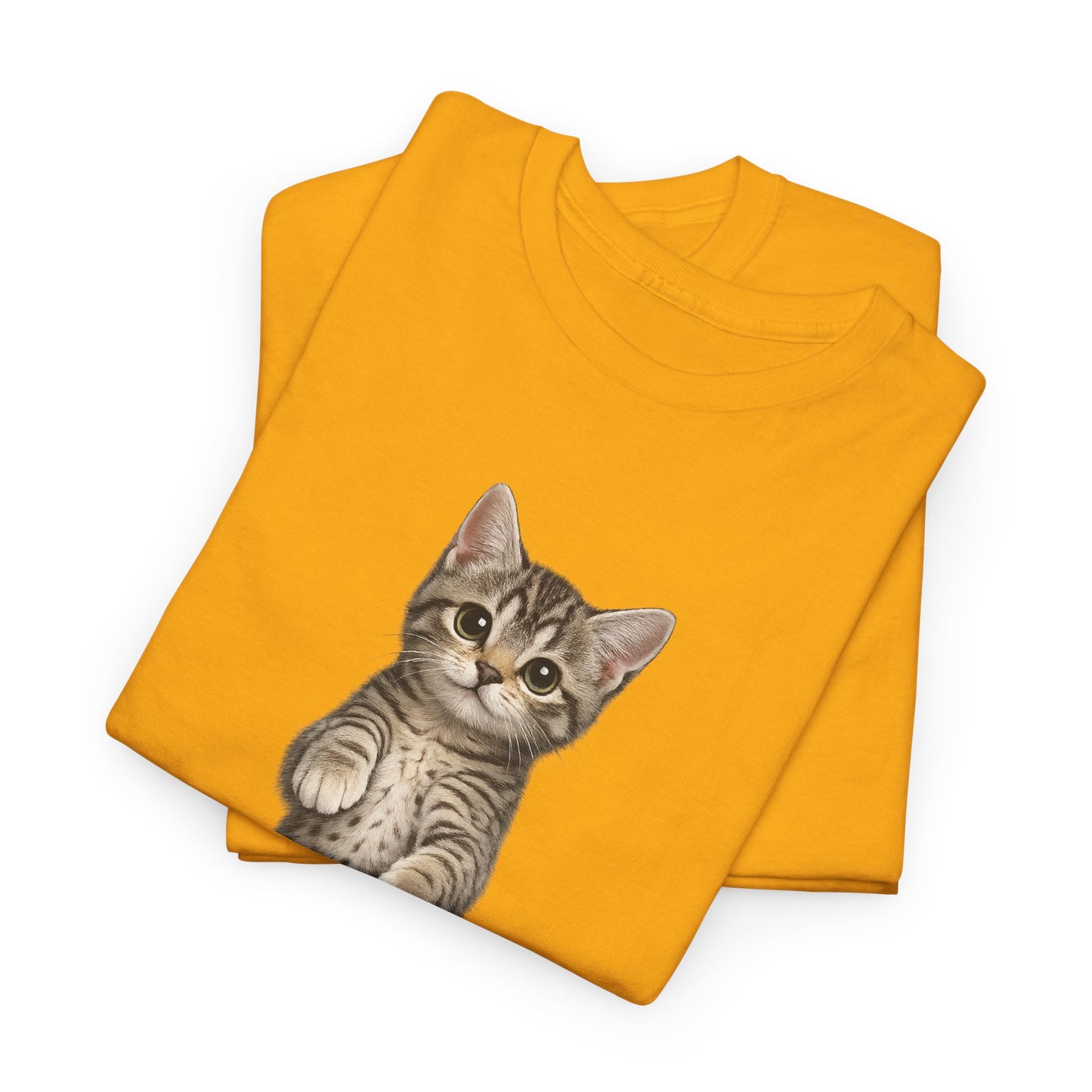 Standing Tabby Kitten T-Shirt — Cute Cat Graphic Tee for Cat Lovers
