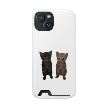Cute Kitten Duo Phone Case with Card Holder