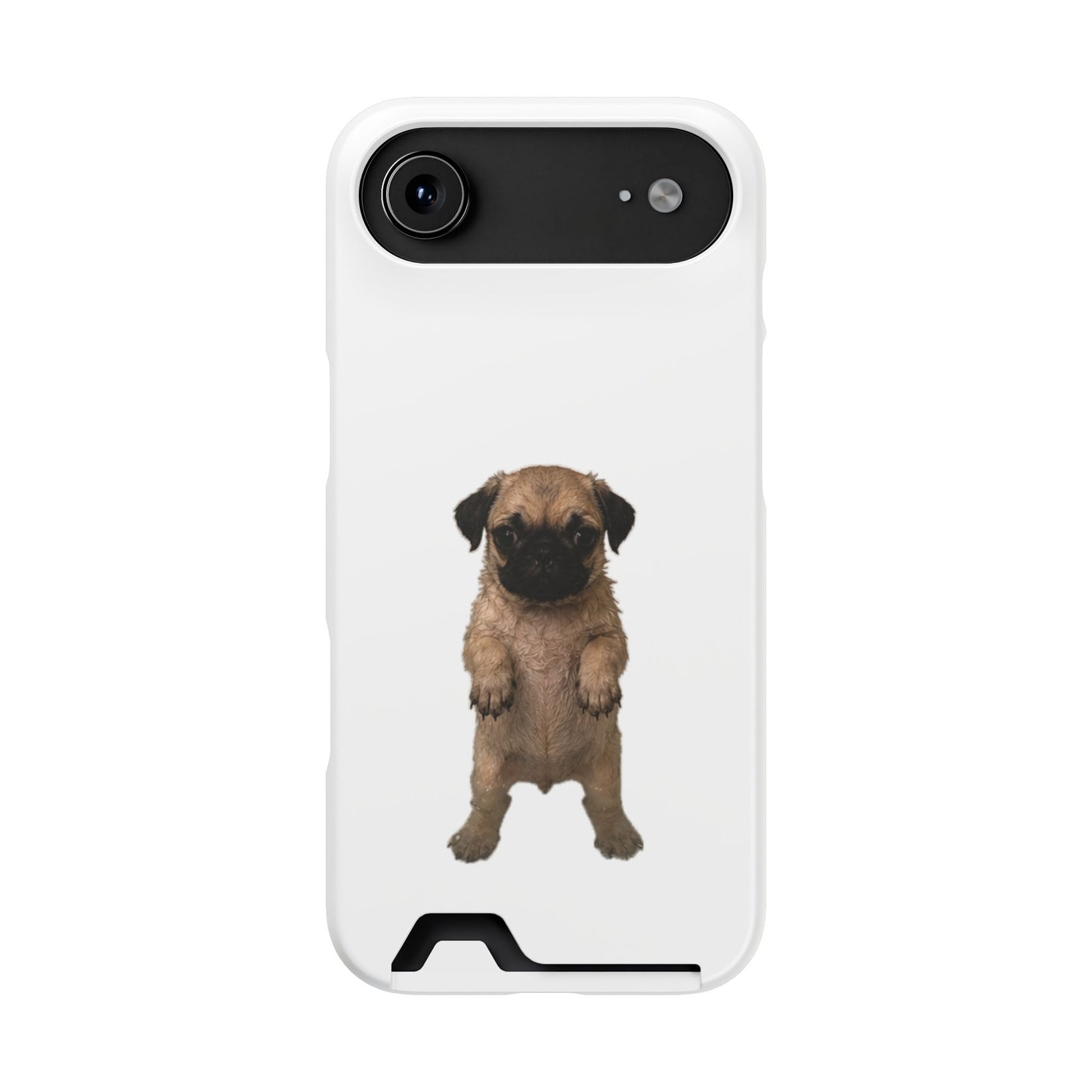 Cute Standing  Pug Card Holder Phone Case