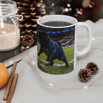 Soccer Pups Ceramic Mug — Cute Dogs Playing Football (11oz/15oz)