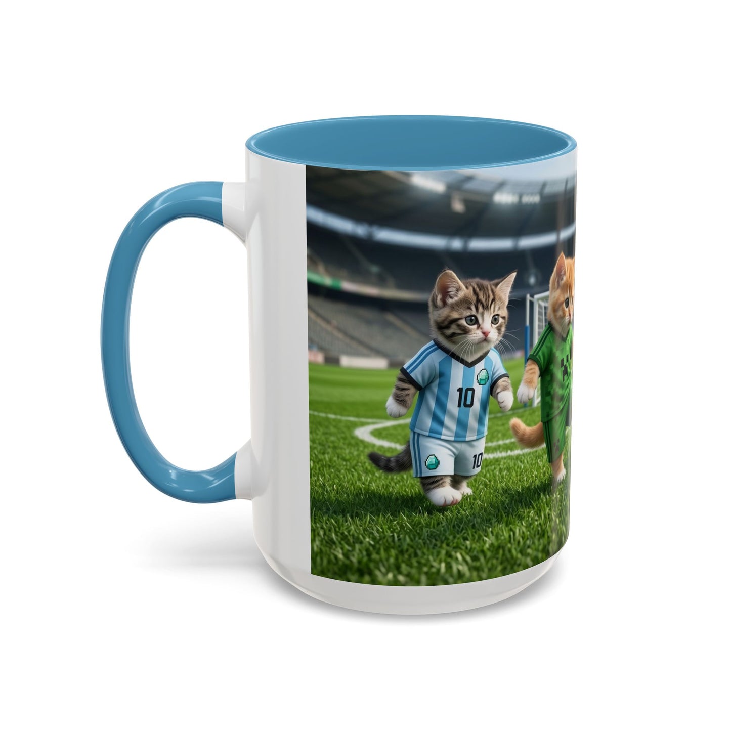 Soccer Kittens Accent Coffee Mug — Cute Cat Soccer Players 11/15oz